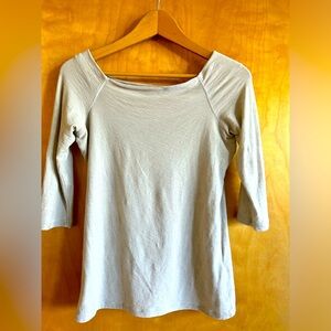 James Perse 3/4 sleeve top in stone beige